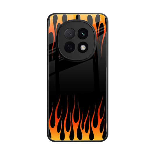 Flames Hot Red back phone cover | glass case for oppo f29 pro 5g