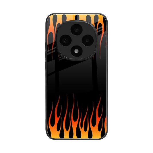 Flames Hot Red back phone cover | glass case for oppo f31 pro 5g