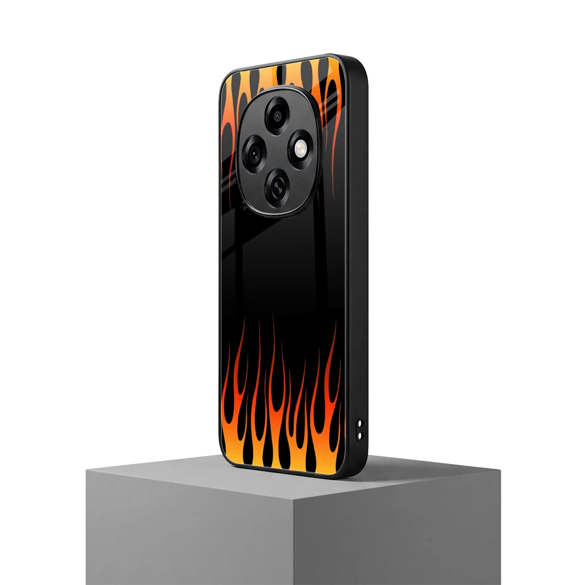 Flames Hot Red oppo f31 pro 5g mobile cover | shockproof glass phone case