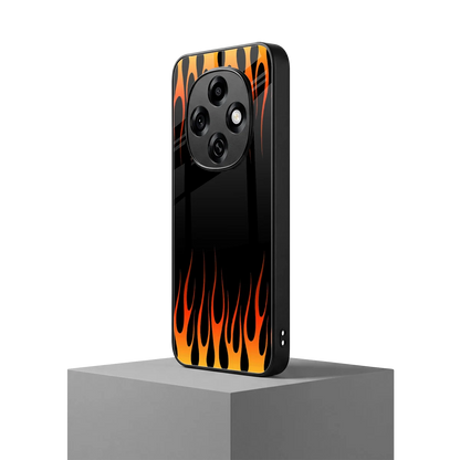 Flames Hot Red oppo f31 pro 5g mobile cover | shockproof glass phone case