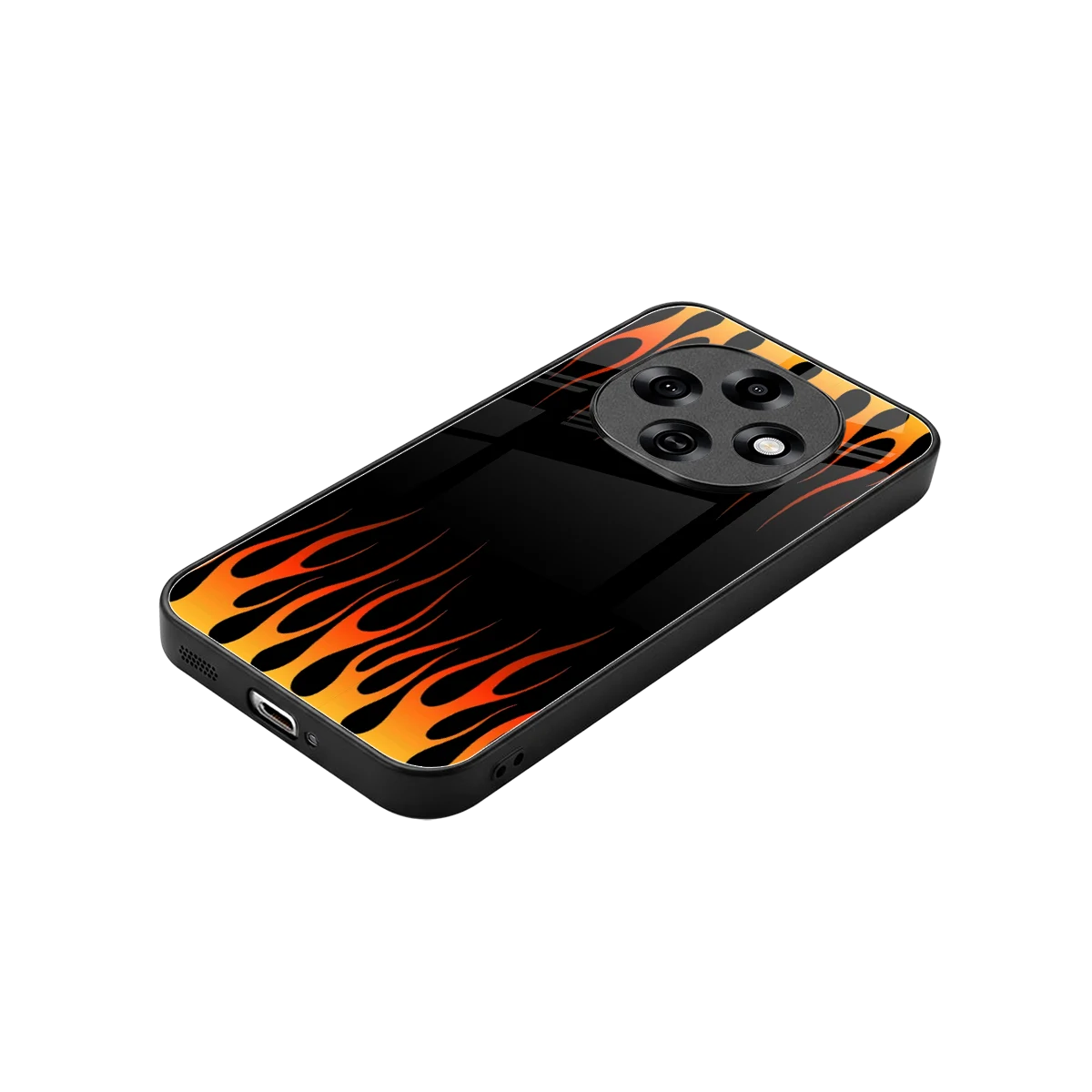 Flames Hot Red stylish phone case for oppo f31 pro 5g | glossy glass and slim fit