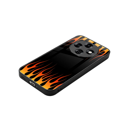 Flames Hot Red stylish phone case for oppo f31 pro 5g | glossy glass and slim fit