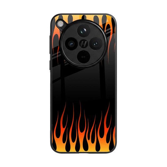 Flames Hot Red back phone cover | glass case for oppo find x8