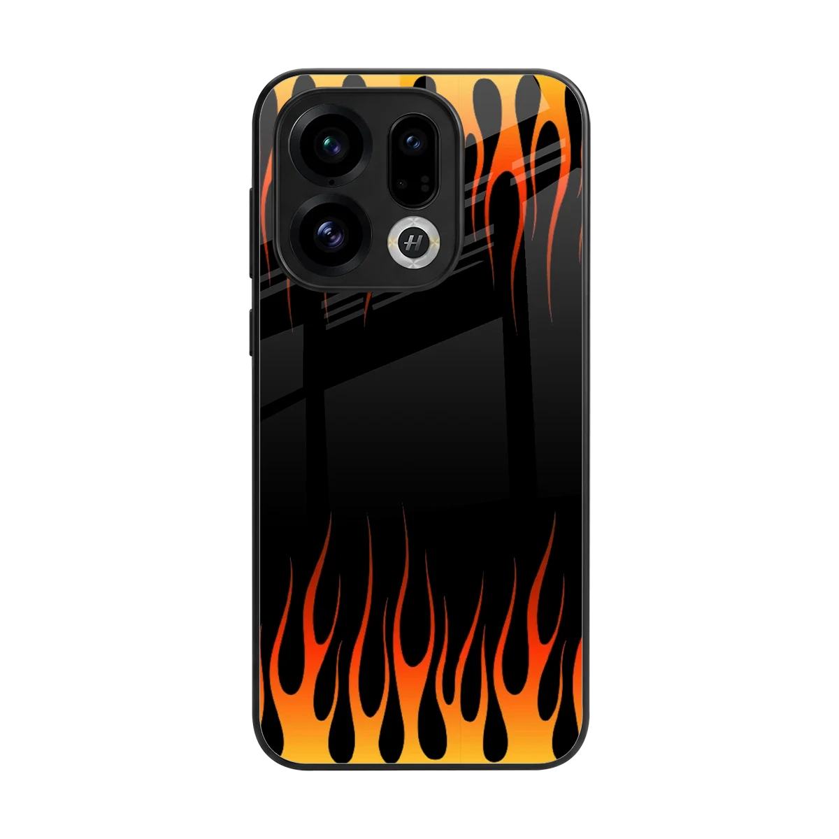 Flames Hot Red back phone cover | glass case for oppo find x9