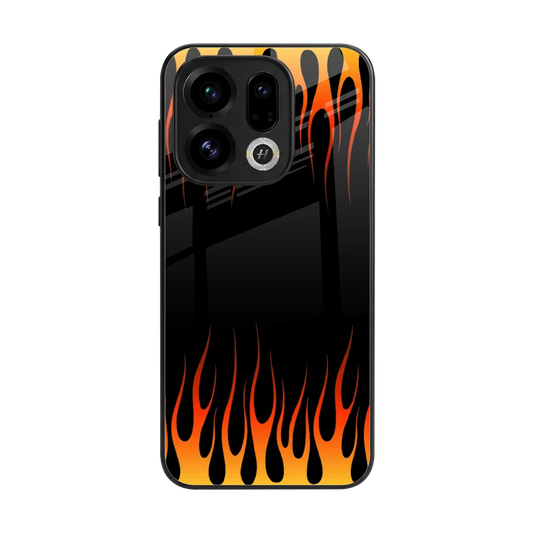 Flames Hot Red back phone cover | glass case for oppo find x9