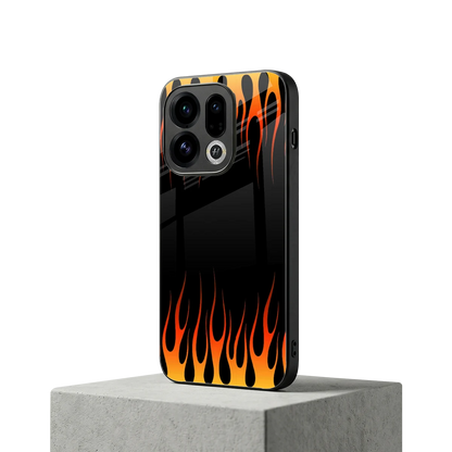Flames Hot Red oppo find x9 mobile cover | shockproof glass phone case