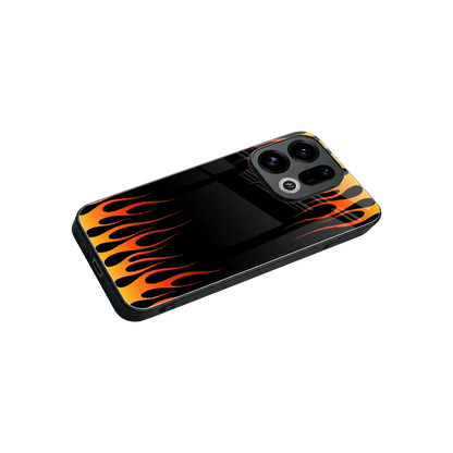 Flames Hot Red stylish phone case for oppo find x9 | glossy glass and slim fit