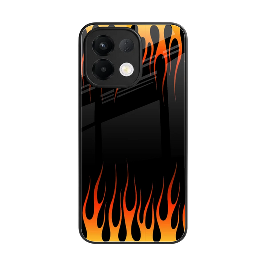 Flames Hot Red back phone cover | glass case for oppo k13 5g