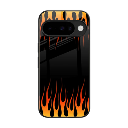 Flames Hot Red back phone cover | glass case for google pixel 10