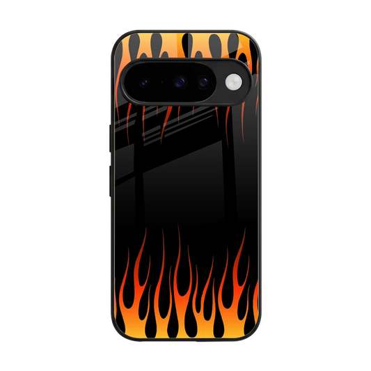 Flames Hot Red back phone cover | glass case for google pixel 10