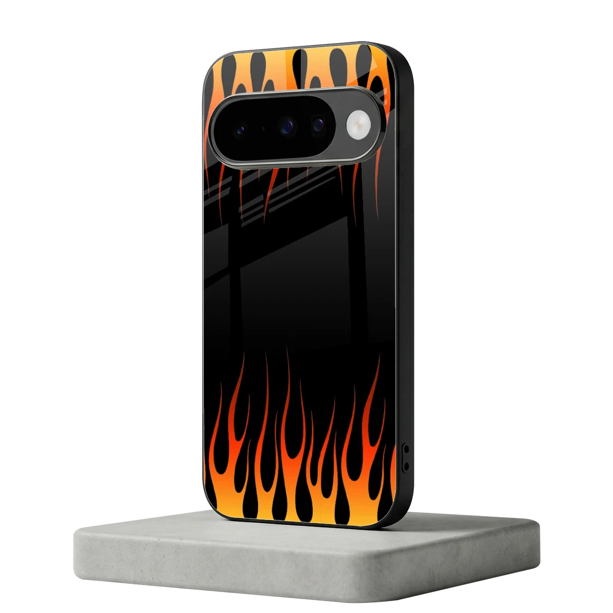 Flames Hot Red google pixel 10 mobile cover | shockproof glass phone case