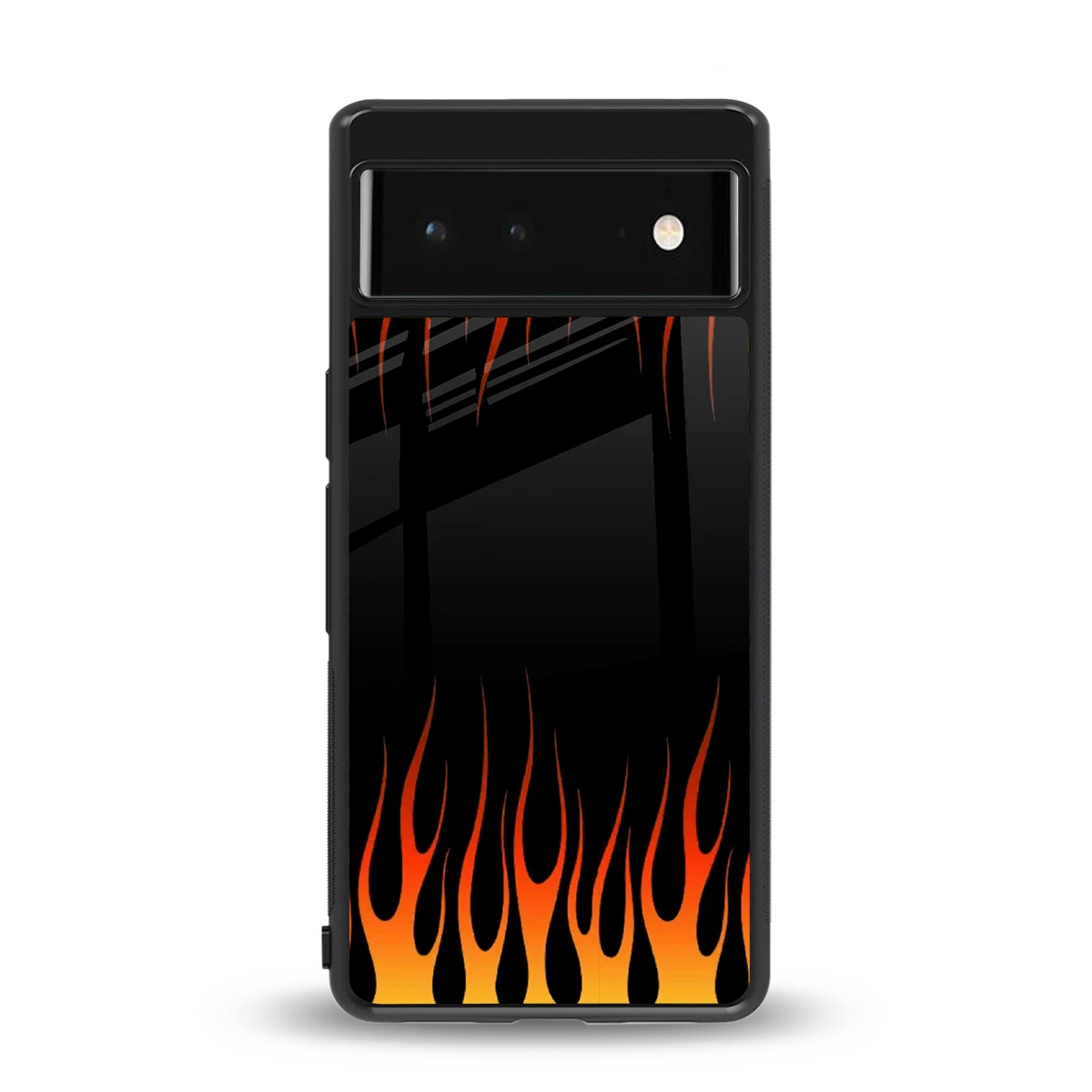 Flames Hot Red back phone cover | glass case for google pixel 6
