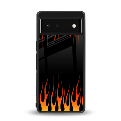 Flames Hot Red back phone cover | glass case for google pixel 6