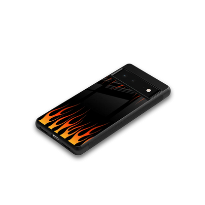 Flames Hot Red google pixel 6a mobile cover | shockproof glass phone case