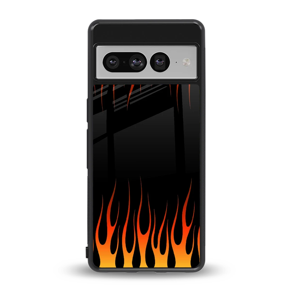 Flames Hot Red back phone cover | glass case for google pixel 7 pro