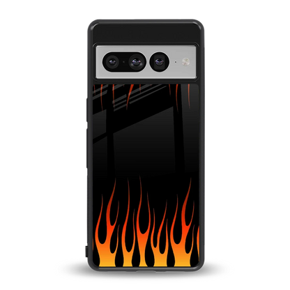 Flames Hot Red back phone cover | glass case for google pixel 7 pro