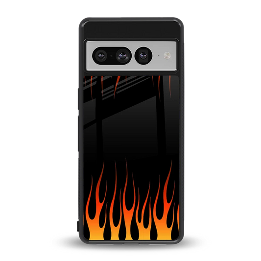 Flames Hot Red back phone cover | glass case for google pixel 7 pro