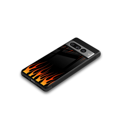 Flames Hot Red google pixel 7 pro mobile cover | shockproof glass phone case