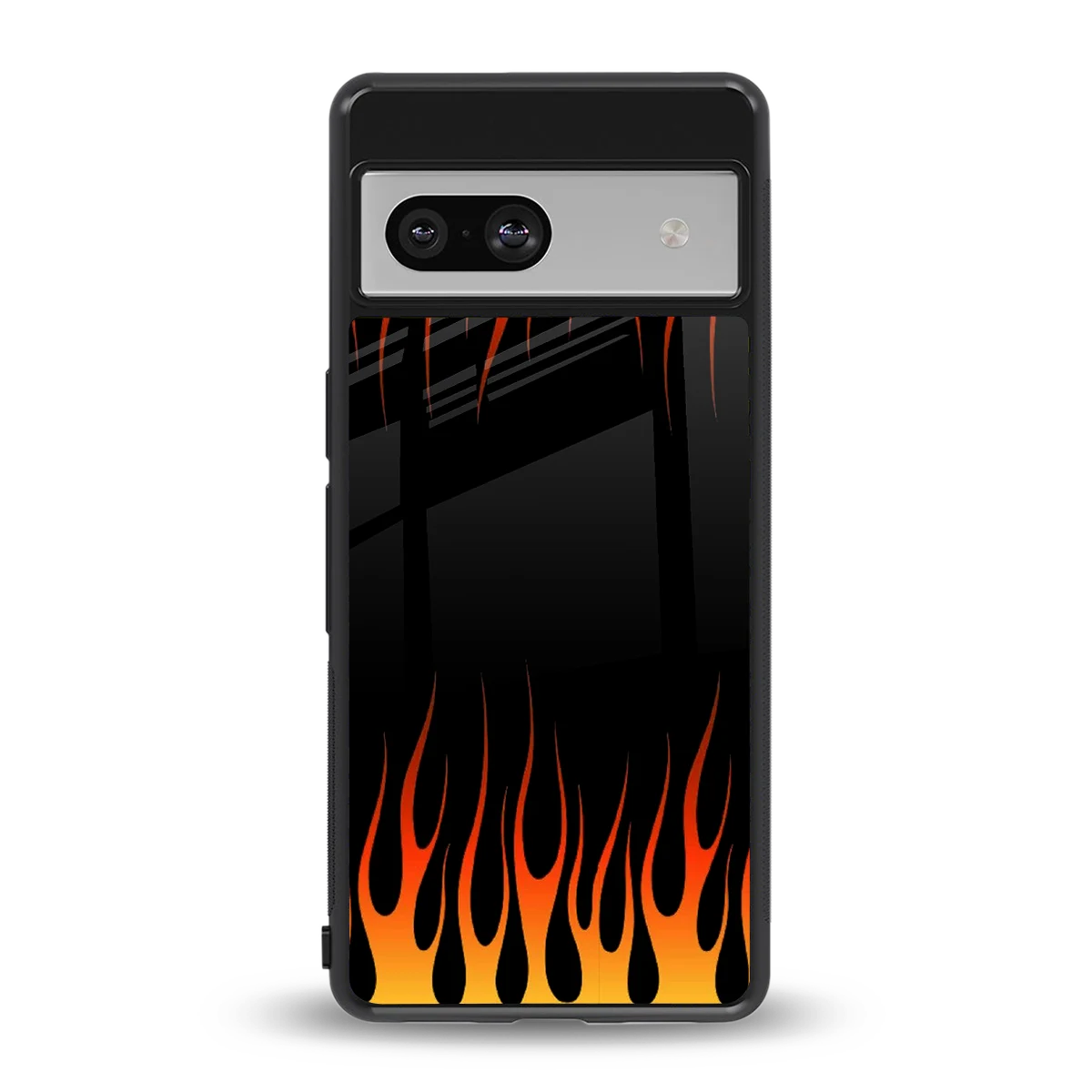 Flames Hot Red back phone cover | glass case for google pixel 7a