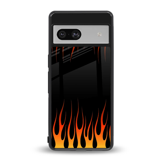 Flames Hot Red back phone cover | glass case for google pixel 7a