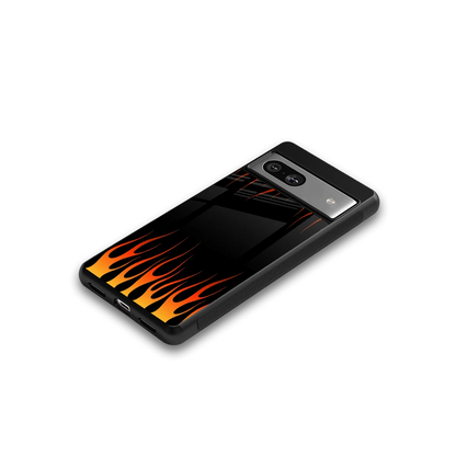 Flames Hot Red google pixel 7a mobile cover | shockproof glass phone case