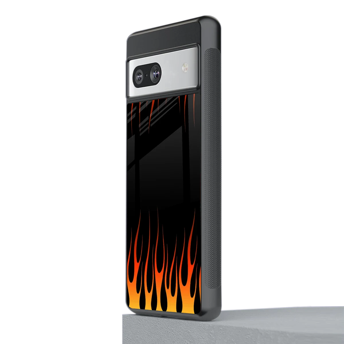 Flames Hot Red stylish phone case for google pixel 7a | glossy glass and slim fit