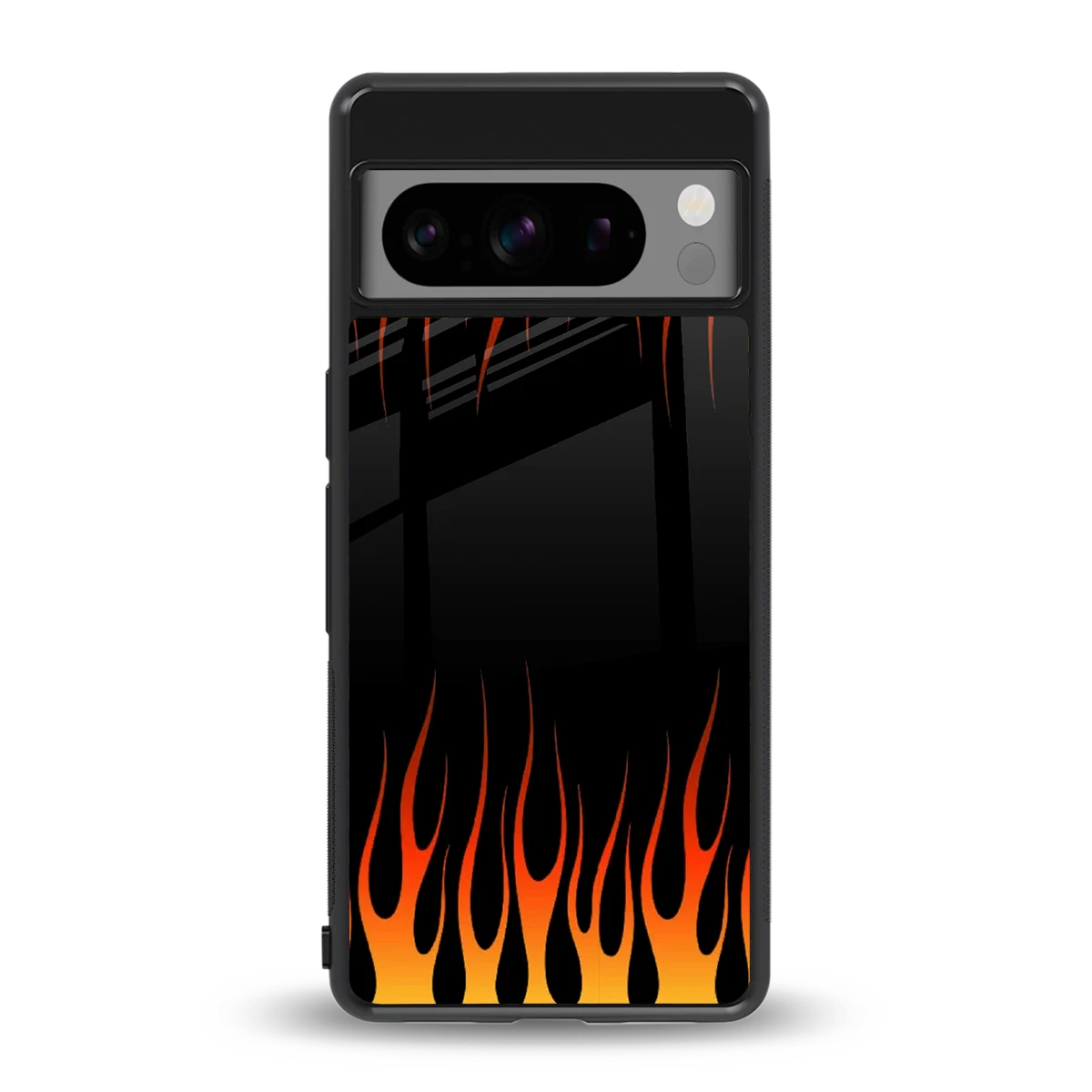 Flames Hot Red back phone cover | glass case for google pixel 8 pro
