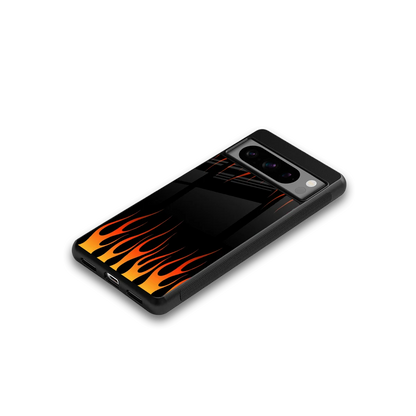 Flames Hot Red google pixel 8 pro mobile cover | shockproof glass phone case