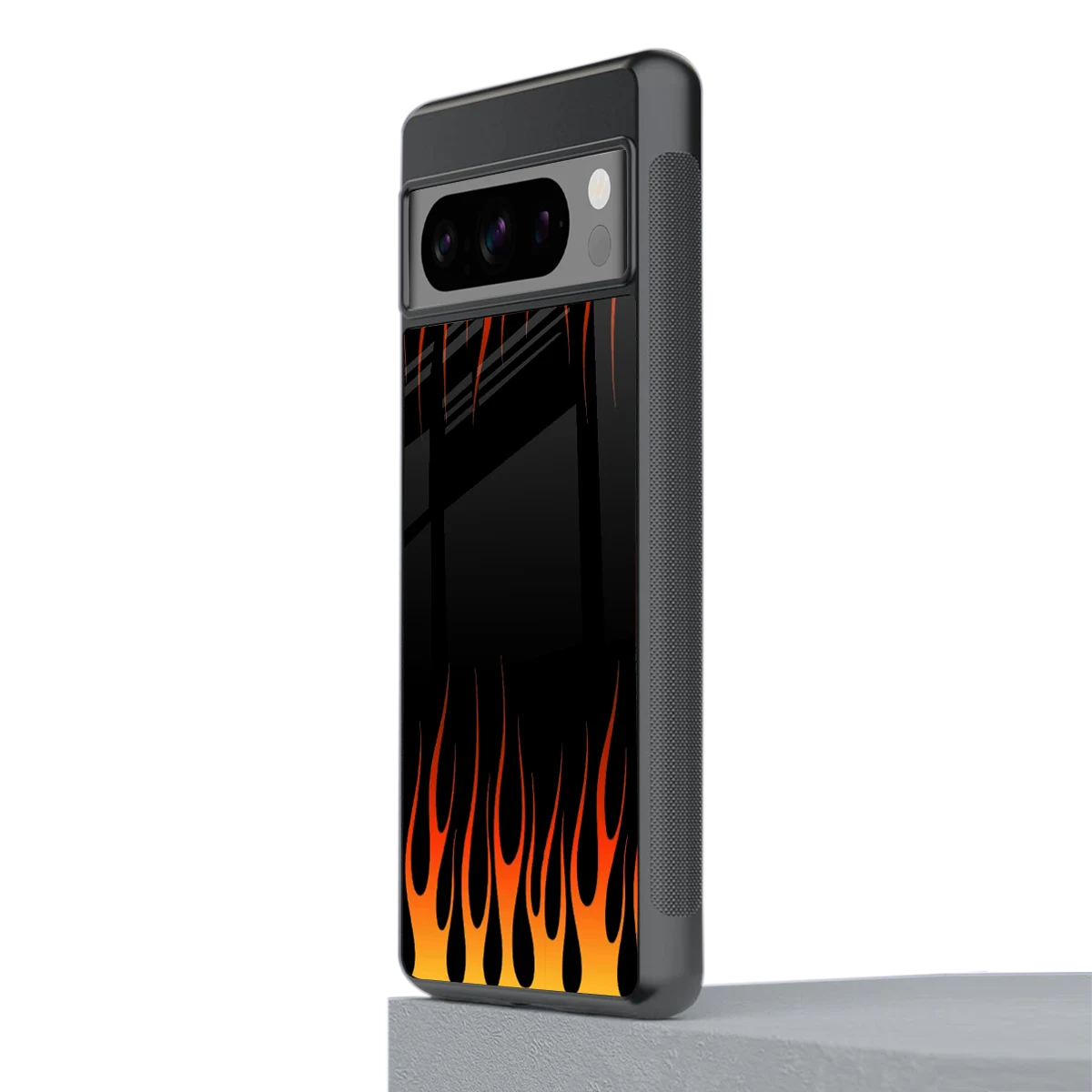 Flames Hot Red stylish phone case for google pixel 8 pro | glossy glass and slim fit