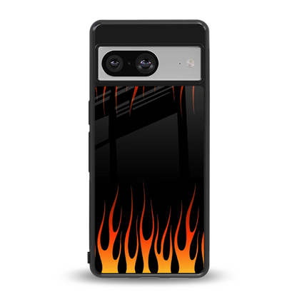 Flames Hot Red back phone cover | glass case for google pixel 8