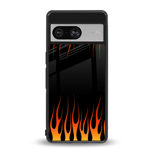 Flames Hot Red back phone cover | glass case for google pixel 8