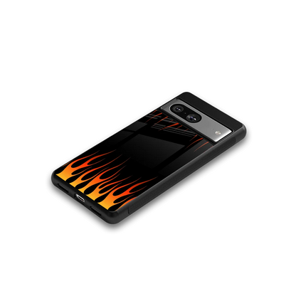 Flames Hot Red google pixel 8 mobile cover | shockproof glass phone case
