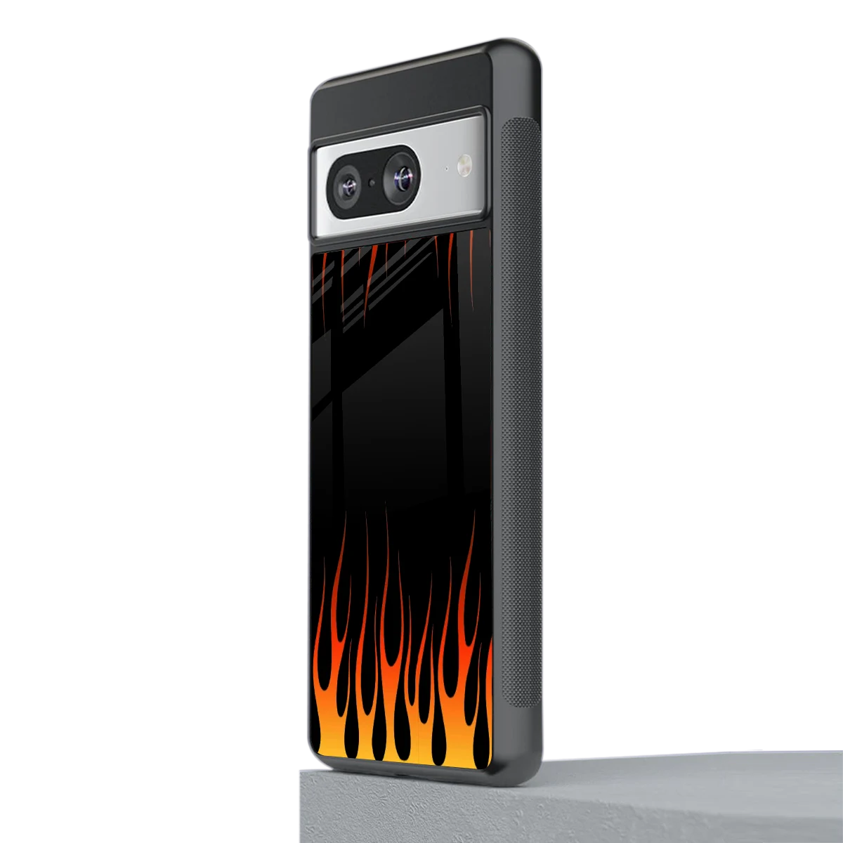Flames Hot Red stylish phone case for google pixel 8 | glossy glass and slim fit