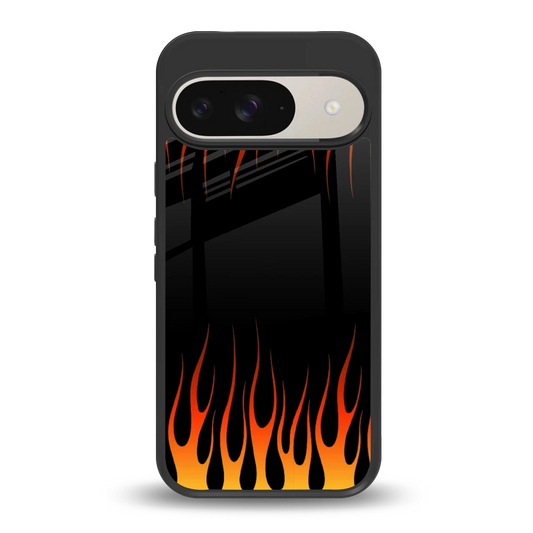 Flames Hot Red back phone cover | glass case for google pixel 9