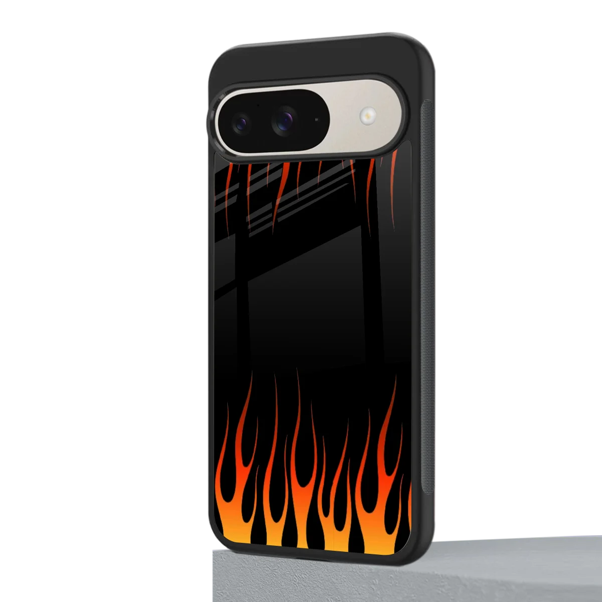 Flames Hot Red google pixel 9 mobile cover | shockproof glass phone case