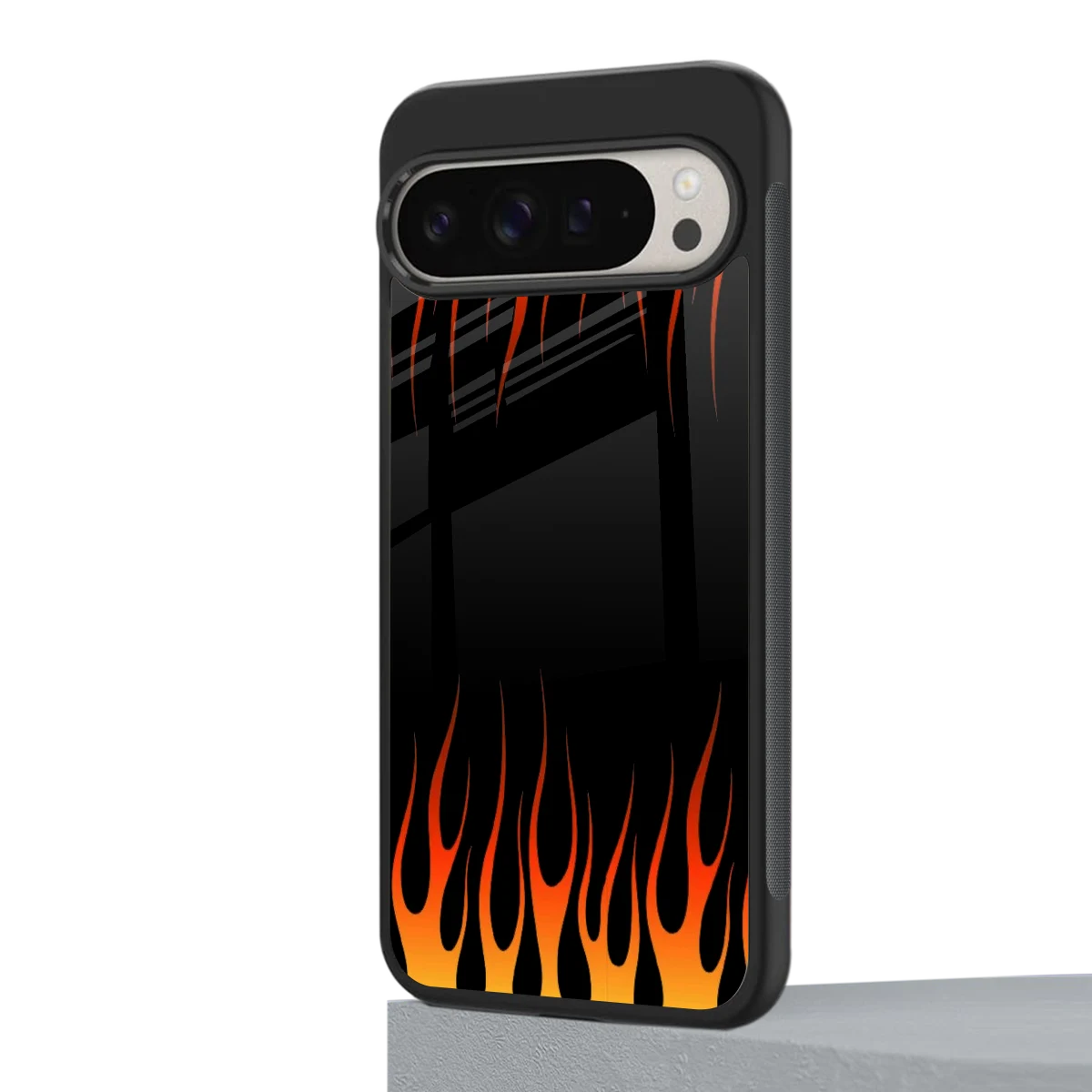 Flames Hot Red google pixel 9 pro mobile cover | shockproof glass phone case