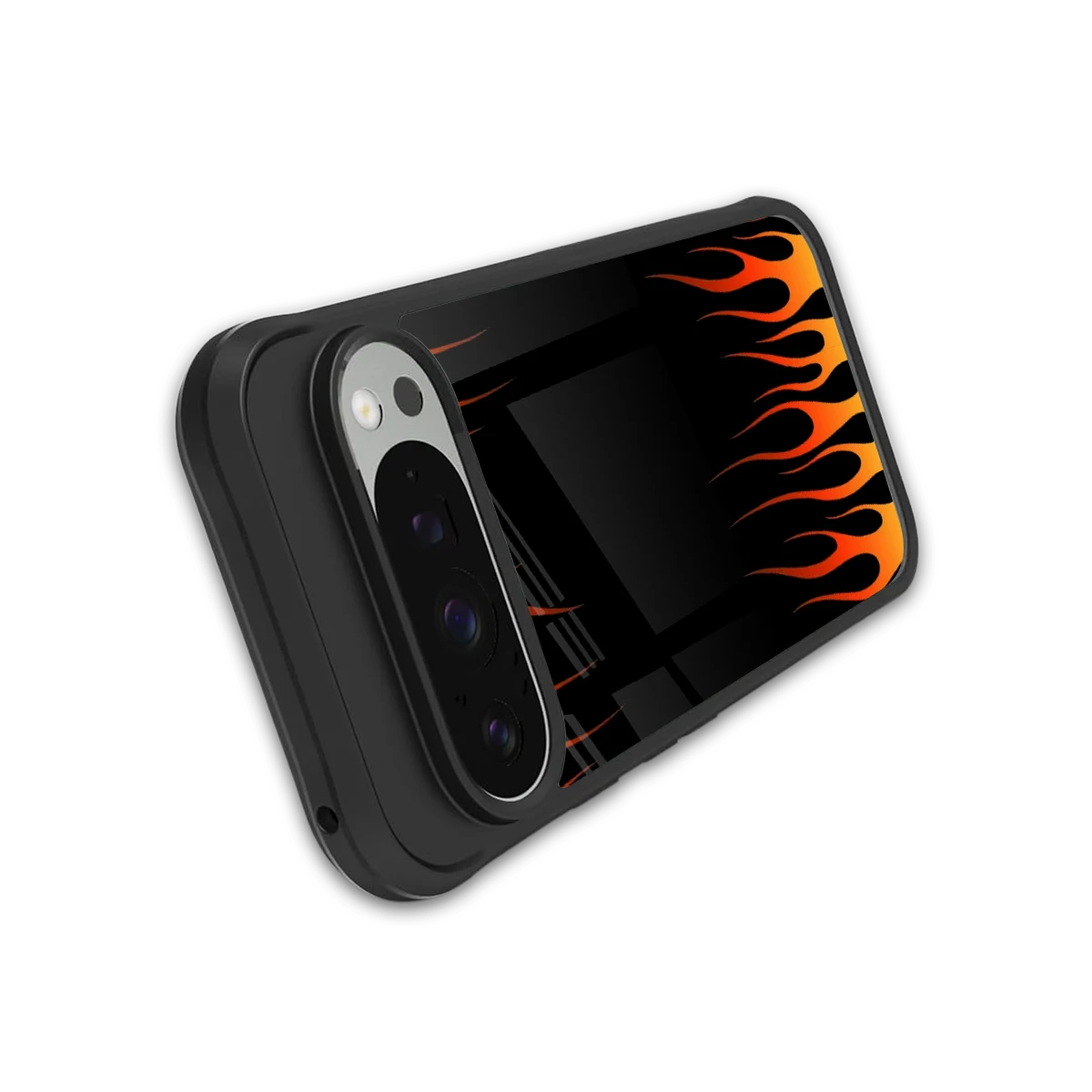 Flames Hot Red stylish phone case for google pixel 9 pro | glossy glass and slim fit