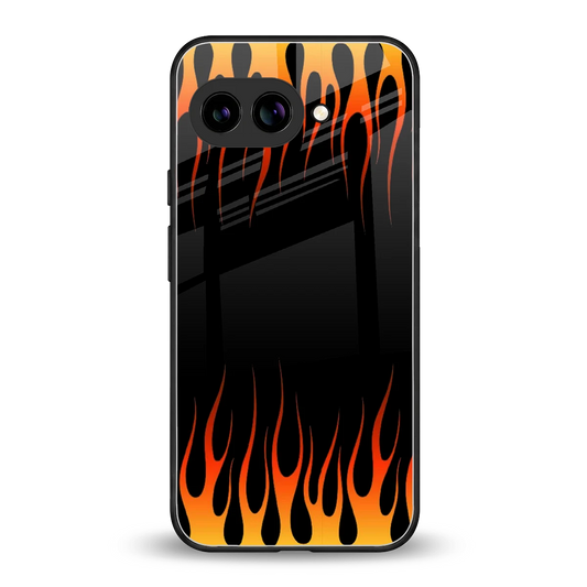 Flames Hot Red back phone cover | glass case for google pixel 9a