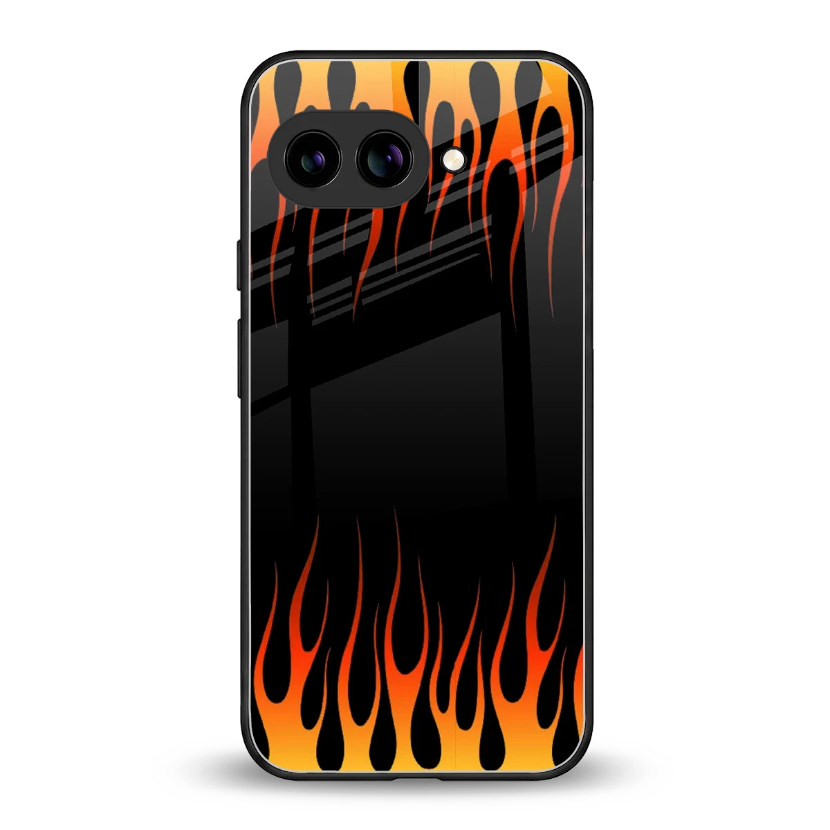 Flames Hot Red back phone cover | glass case for google pixel 10a