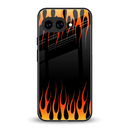 Flames Hot Red back phone cover | glass case for google pixel 10a
