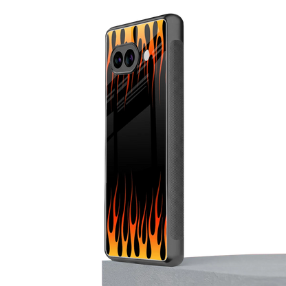 Flames Hot Red google pixel 10a mobile cover | shockproof glass phone case