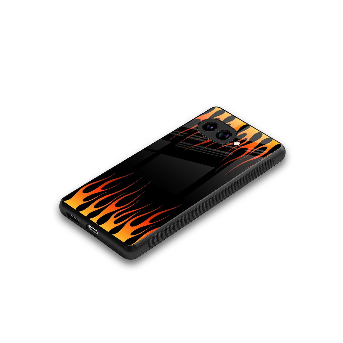 Flames Hot Red stylish phone case for google pixel 10a | glossy glass and slim fit
