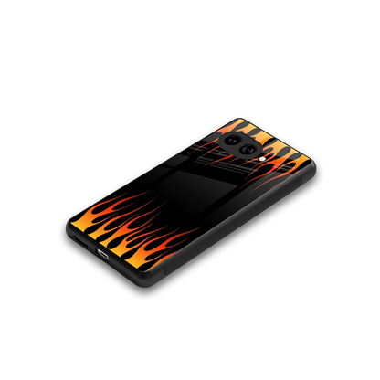 Flames Hot Red stylish phone case for google pixel 10a | glossy glass and slim fit