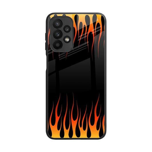 Flames Hot Red back phone cover | glass case for samsung galaxy a23
