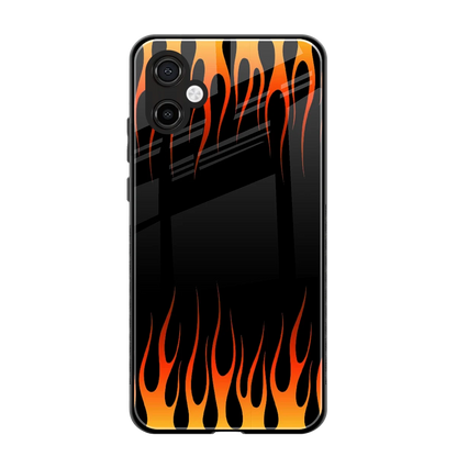 Flames Hot Red back phone cover | glass case for samsung galaxy a06 5g