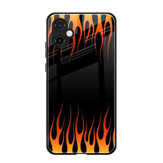 Flames Hot Red back phone cover | glass case for samsung galaxy a06 5g