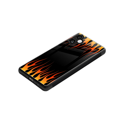 Flames Hot Red stylish phone case for samsung galaxy a06 5g | glossy glass and slim fit