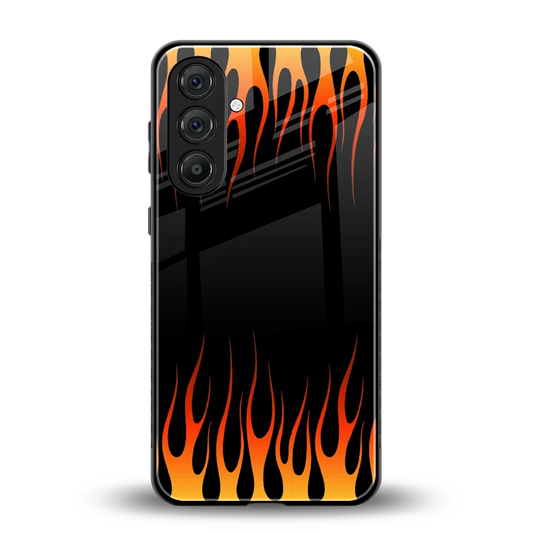 Flames Hot Red back phone cover | glass case for samsung galaxy m36 5g