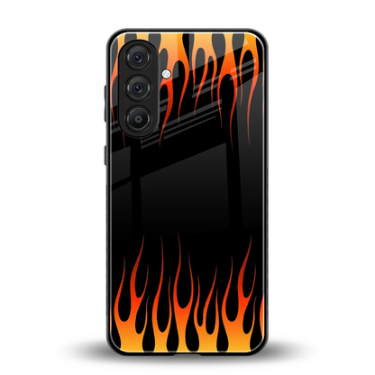 Flames Hot Red back phone cover | glass case for samsung galaxy a36 5g