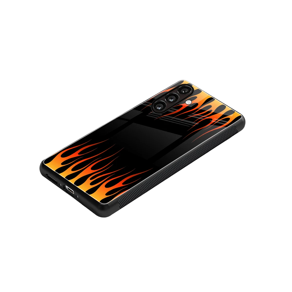 Flames Hot Red stylish phone case for samsung galaxy a16 5g | glossy glass and slim fit